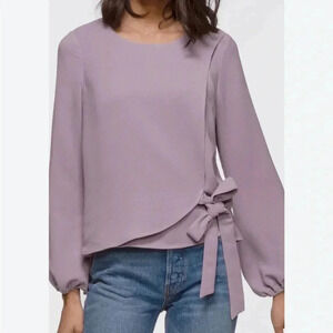 Anthropologie Greylin NWT Chelsea Faux Wrap Top Long Sleeve Lilac